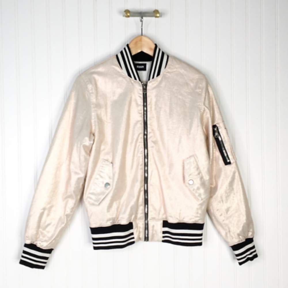 COPY - Hudson Bomber satin very pale pink jacket